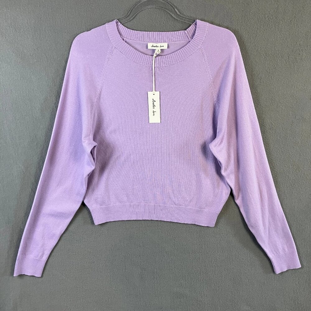 Another Love Women's Long Sleeve Crewneck Sweater Size S Violet NWT